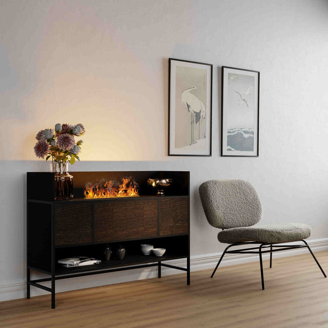 Elektrokamin freifeuer Loftfeuer 2 Optimyst Wasserdampf Eiche Natur